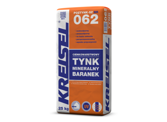 Tynk mineralny Poztynk-SZ 062 25 kg BR 2,0 mm szary KREISEL