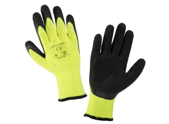 Rękawice ochronne ocieplane powlekane lateksem LAHTI PRO czarno żółte 11