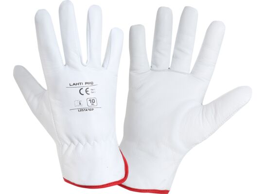 Rękawice ochronne ocieplane z koziej skóry LAHTI PRO białe 8