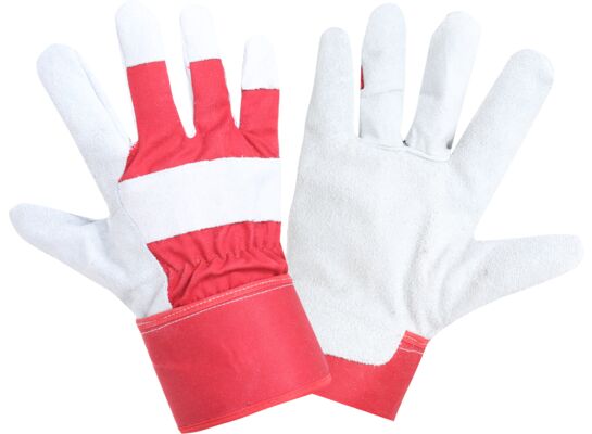 Rękawice ochronne ocieplane ze skóry bydlęcej LAHTI PRO czerwone 10