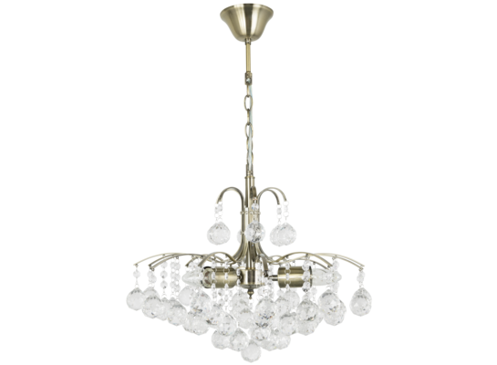 Lampa wisząca kryształowa 6247/3 21QG mosiądz Elem