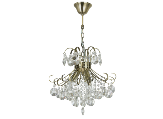 Lampa wisząca kryształowa 6255/3 21QG mosiądz Elem