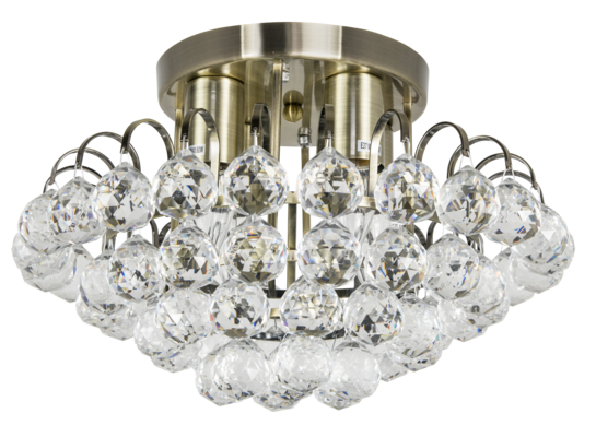 Lampa sufitowa kryształowa 6773/4 21QG mosiądz Elem