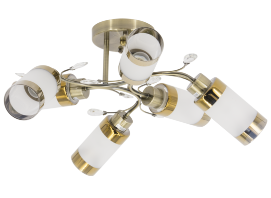 Lampa sufitowa 8267/6 21QG mosiądz Elem