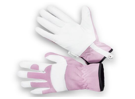 Rękawice ogrodowe Country różowo-białe rozmiar 7