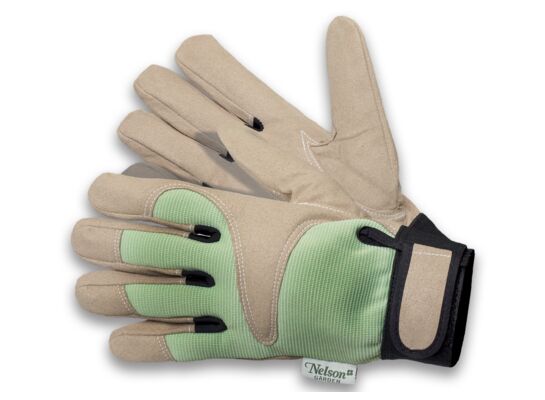 Rękawice ogrodowe Kurrebo jasnozielono-beżowe rozmiar 7