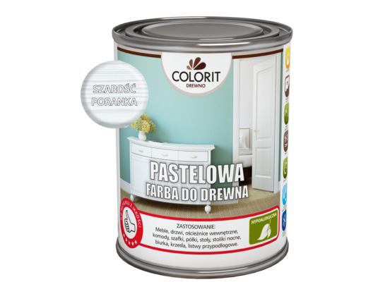 Pastelowa farba do drewna Szarość poranka 0,75 l Colorit Drewno