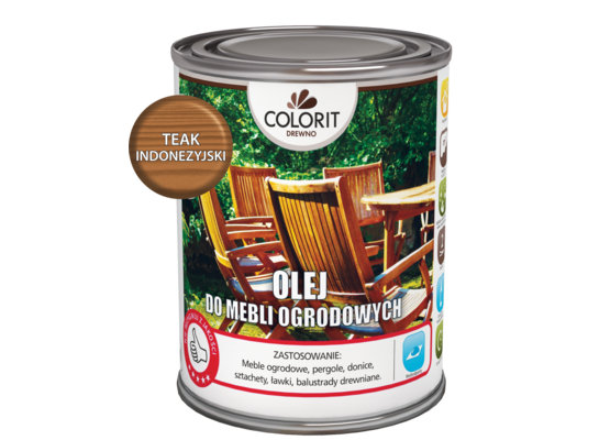Olej do mebli ogrodowych Teak indonezyjski 0,75 l Colorit Drewno