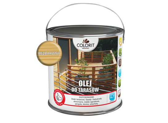 Olej do tarasów Bezbarwny 2,5 l Colorit Drewno