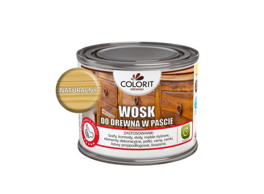 Wosk do drewna w paście Naturalny 0,5 l Colorit Drewno