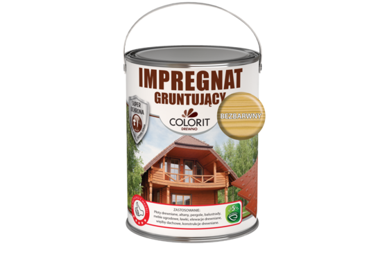 Impregnat gruntujący Bezbarwny 4,5 l Colorit Drewno