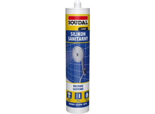 Silikon sanitarny czarny 280 ml Soudal