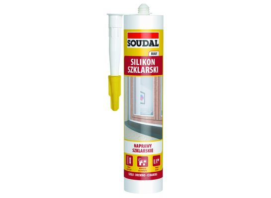 Silikon szklarski biały 280 ml Soudal
