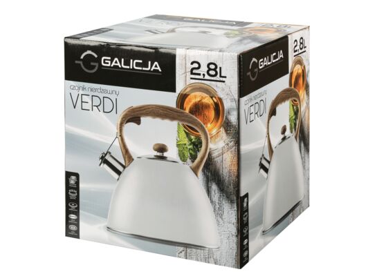 Czajnik nierdzewny VERDI 2,8 l biały