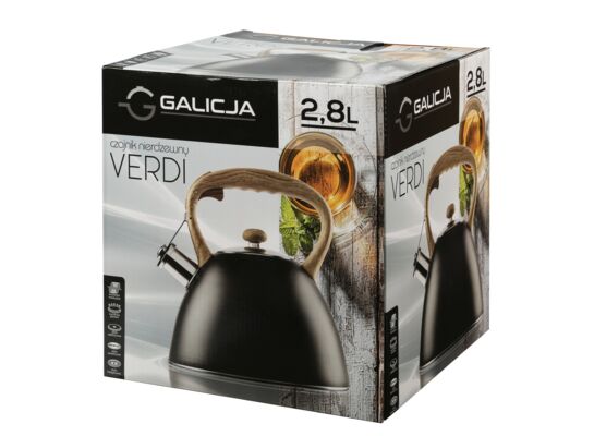 Czajnik nierdzewny VERDI 2,8 l czarny