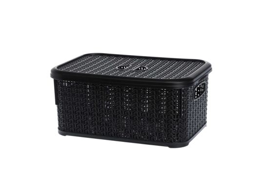 Koszyk prostokątny z przykrywką 6 l WILLOW czarny