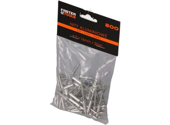 Nity aluminiowe 4,0 x 16 mm 50 sztuk FASTER TOOLS