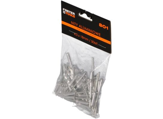 Nity aluminiowe 4,0 x 18 mm 50 sztuk FASTER TOOLS