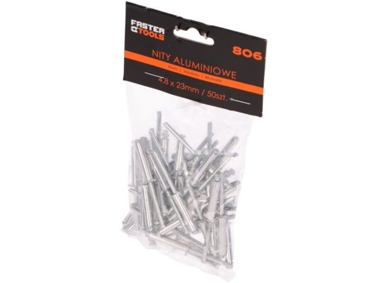 Nity aluminiowe 4,8 x 23 mm 50 sztuk FASTER TOOLS