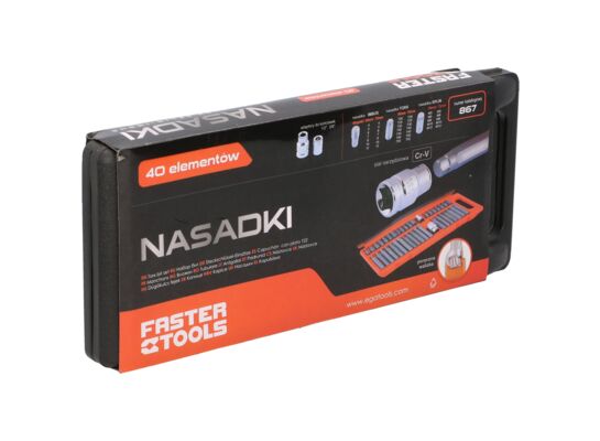 Zestaw nasadek trzpień bit-TORX SPLIN IMBUS 40 części FASTER TOOLS