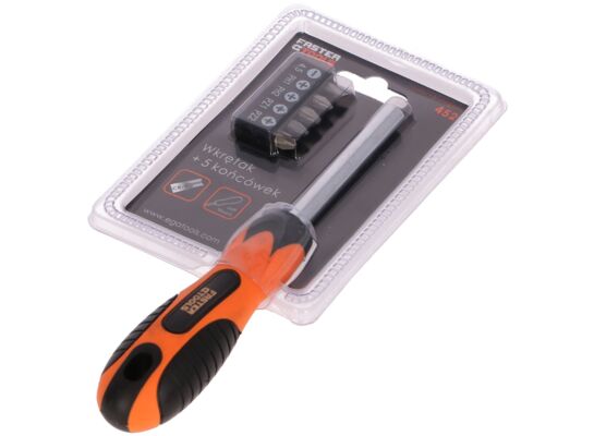 Wkrętak + 5 końcówek bit FASTER TOOLS