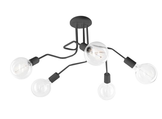 Lampa sufitowa Sebastiano 5 czarna Lampex
