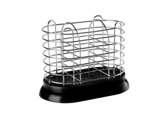 Ociekacz na sztućce z podstawkiem czarny 0005