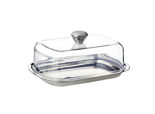 Maselnica nierdzewna z pokrywką plastikowa