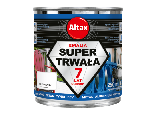 Emalia super trwała 250 ml biały połysk Altax