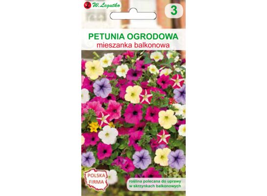 Petunia ogrodowa o pędach zwisających mieszanka 0,03 g gc. 3 W.Legutko
