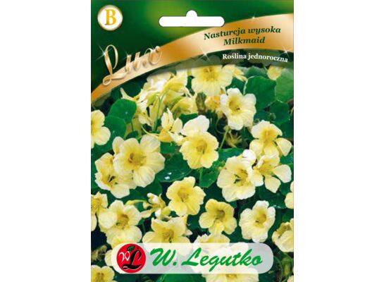 Nasturcja wysoka Milkmaid kremowo-biała 150-300 cm W.Legutko