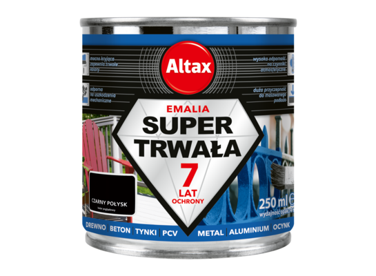 Emalia super trwała 250 ml czarny połysk Altax