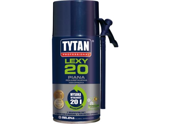 Piana poliuretanowa Lexy O2 20 300 ml wielosezonowa Tytan