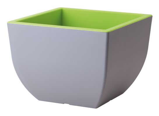 Donica MUNA kwadratowa 30 cm dwa kolory beton + jasnozielony