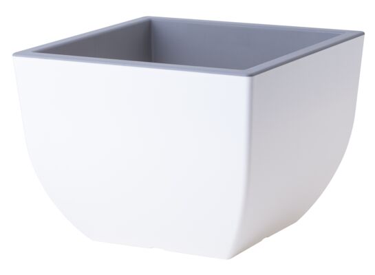Donica MUNA kwadratowa 35 cm dwa kolory biały + beton