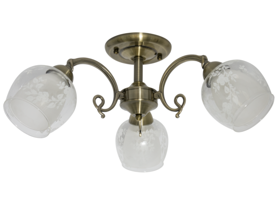 Lampa sufitowa 9150/3 21QG mosiądz Elem