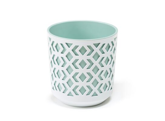 Doniczka Aztek 250 korpus biały + wkład miętowy