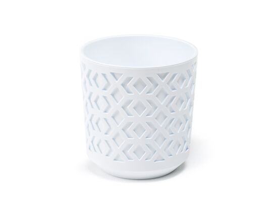 Doniczka Aztek 30 korpus biały + wkład biały Lamela