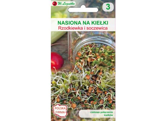 Nasiona na kiełki rzodkiewka i soczewica I-XII W.Legutko