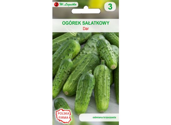Ogórek gruntowy sałatkowy, krzaczasty Dar 3 g gc. 3 W.Legutko