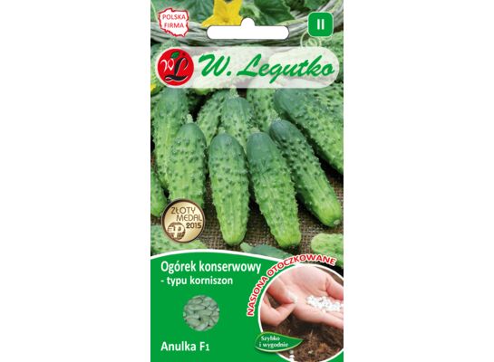 Nasiona otoczkowane ogórek gruntowy korniszonowy Anulka F1 1 g gc. II W.Legutko