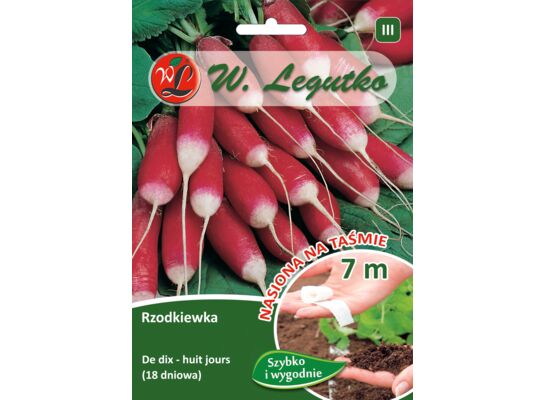 Nasiona na taśmie rzodkiewka De Dix-Huit Jours 3 g gc. III W.Legutko