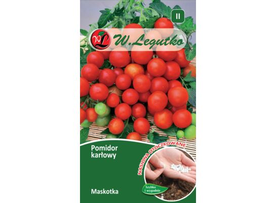 Nasiona otoczkowane pomidor gruntowy karłowy wiotkołodygowy Maskotka 2 g gc. II W.Legutko