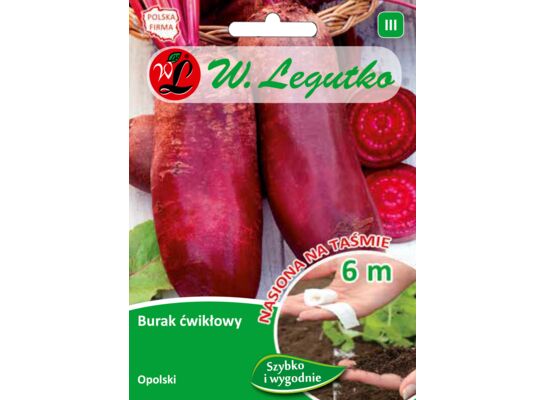 Nasiona na taśmie burak ćwikłowy Opolski cylindryczny 9 g gc. III W.Legutko