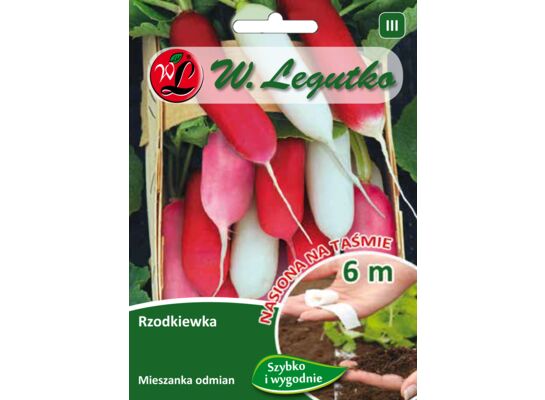 Nasiona na taśmie rzodkiewka mieszanka odmian 3g gc. III W.Legutko