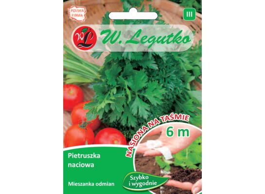 Nasiona na taśmie pietruszka naciowa mieszanka odmian 9 g gc. III W.Legutko
