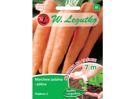 Nasiona na taśmie marchew jadalna Flakkese 2 - Flacoro 1 g gc. III W.Legutko