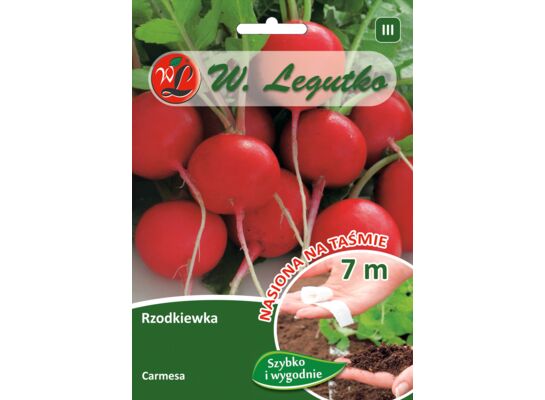 Nasiona na taśmie rzodkiewka Carmesa 4 g gc. III W.Legutko