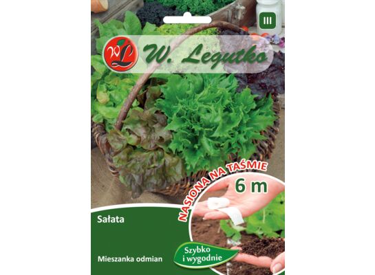 Nasiona na taśmie sałata mieszanka odmian W.Legutko