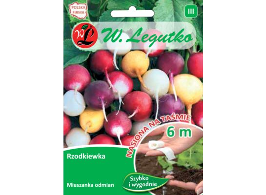 Nasiona na taśmie rzodkiewka mieszanka odmian 3 g gc. III W.Legutko